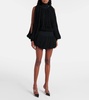 Fringed wool miniskirt