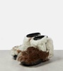Snap shearling ankle boots