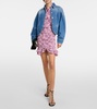 Milendi ruffled silk-blend miniskirt