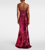 Sequined strapless gown