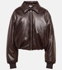Padded coated jersey bomber jacket