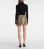 Leopard-print cotton miniskirt