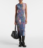 Enka printed cotton-blend midi dress