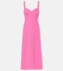 Bustier wool-blend midi dress