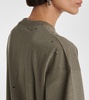 Distressed logo cotton-blend T-shirt
