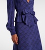 Tartan silk midi dress
