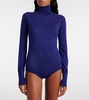 Sheer turtleneck wool bodysuit