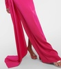 Draped satin maxi skirt