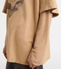 Printed layered cotton T-shirt