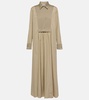 Pleated cotton maxi dress