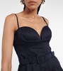 Belted cotton-blend midi dress