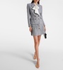 Houndstooth wool-blend jacket