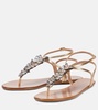 Papillon leather thong sandals