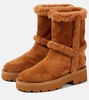 Teddi 20 shearling-trimmed suede boots
