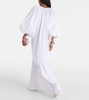 Puff-sleeve cotton maxi dress