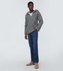 Cable-knit virgin wool hoodie