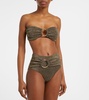 Carlotta lamé bandeau bikini top
