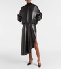 Leather bomber jacket