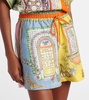Monte printed high-rise linen shorts