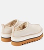 Sneak-Elyse faux fur-lined faux leather mules