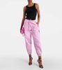 High-rise cotton cargo pants