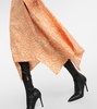Printed asymmetric silk midi dress