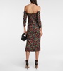 Off-shoulder cotton-blend midi dress