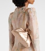 Bow Tie metallic leather clutch