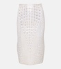 High-rise snake-print pencil skirt
