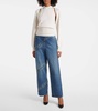 Zip-up wide-leg jeans