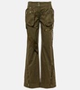 Mid-rise flared cargo jeans