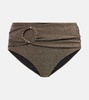 Dorit high-rise lamé bikini bottoms