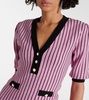 Pinstriped knit minidress
