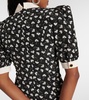 Bow-detail printed silk maxi dress