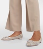 Gatsby embellished satin ballet flats