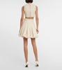 Cotton-blend tweed pleated skirt