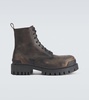Strike leather boots