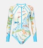Nadia printed rashguard swimsuit