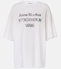 Distressed logo cotton and hemp T-shirt
