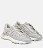 Leather-trimmed low-top sneakers