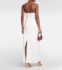 Matelassé cutout strapless maxi dress