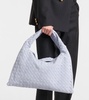 Hop Intrecciato Small suede tote bag