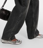 Cutout high-rise tapered jeans