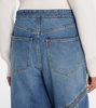 Zip-up wide-leg jeans