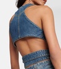Wrap-around denim bralette