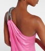 Falabella chain-detail satin gown