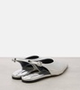 Art Deco mirrored leather slingback flats