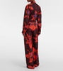 Printed silk wide-leg pants