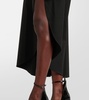 Asymmetric wool midi skirt