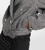 Herringbone cropped wool-blend jacket